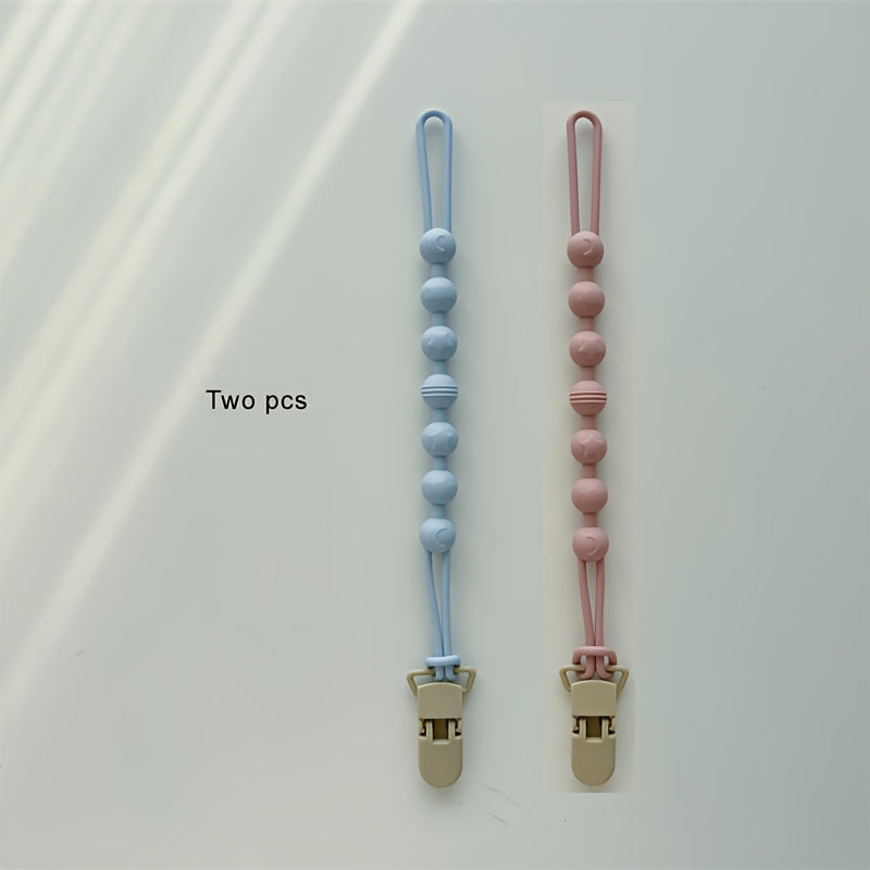 Set of 3 Baby Pacifier Clips Non-Toxic Silicone Gender-Neutral Durable and Long-Lasting