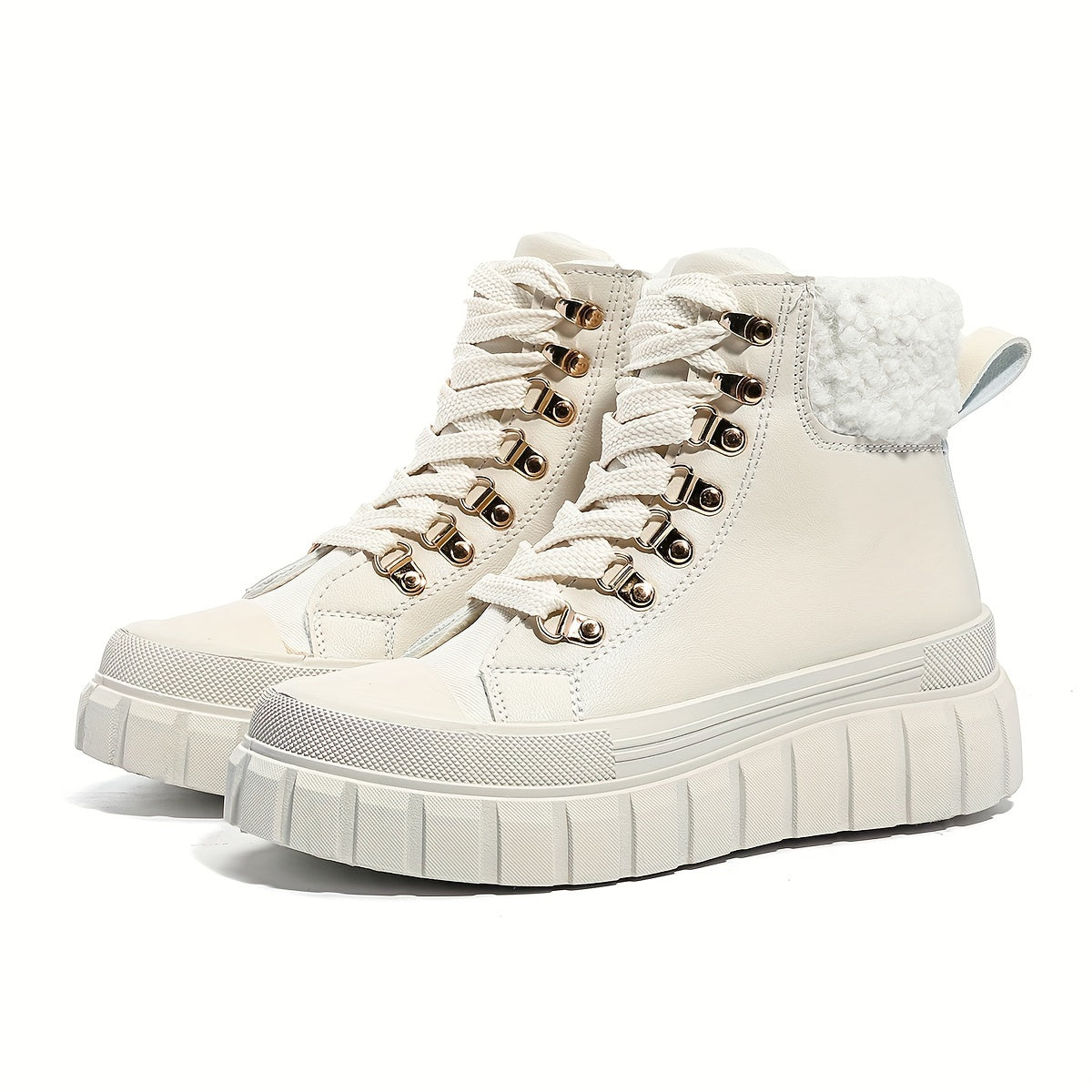 Women's Winter Black Short Boots Casual Warm Flat Shoes