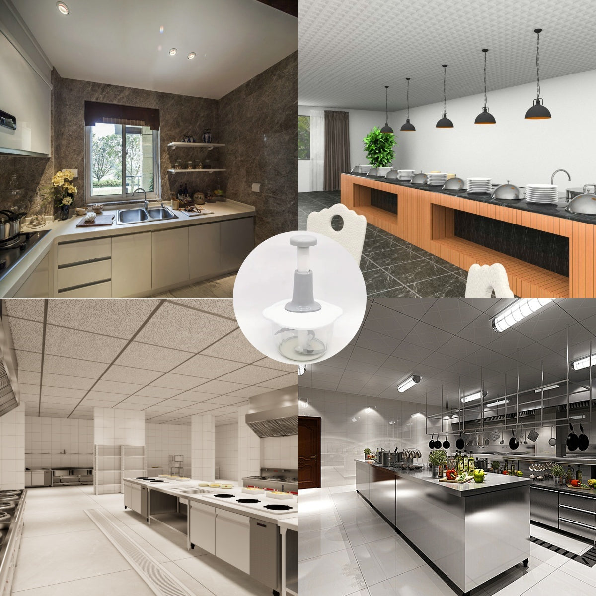 50.72oz Manual Food Processor Stainless Steel Vegetable Garlic Meat Crusher for Home Camping