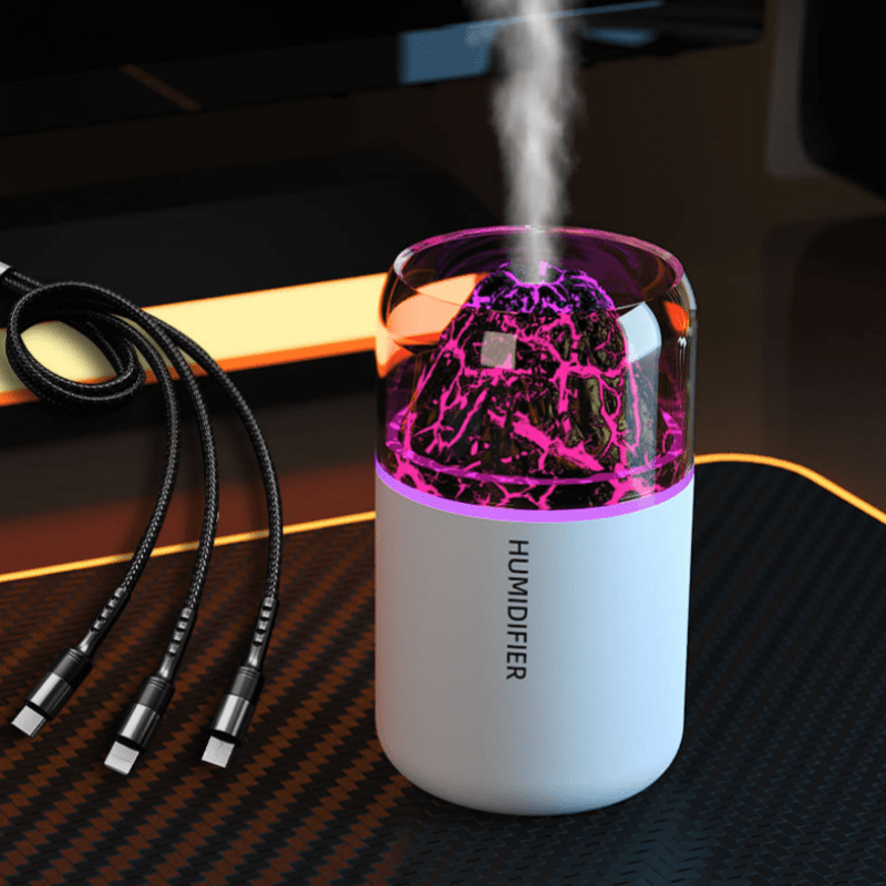 Large Mist 7-Color LED Humidifier for Home Office Car USB Quiet