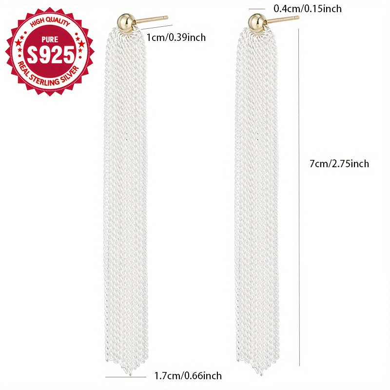 Zarif va gippoallergen Galaktika Sharshara Uzoq Qulflashli Sirg'alar, Muxammas 925 Sterling Kumushda - Kundalik va Maxsus Tadbirlar uchun Mukammal, Ajoyib Rojdestvo Hediye, Abadiy Luks va Jozibali Uslub