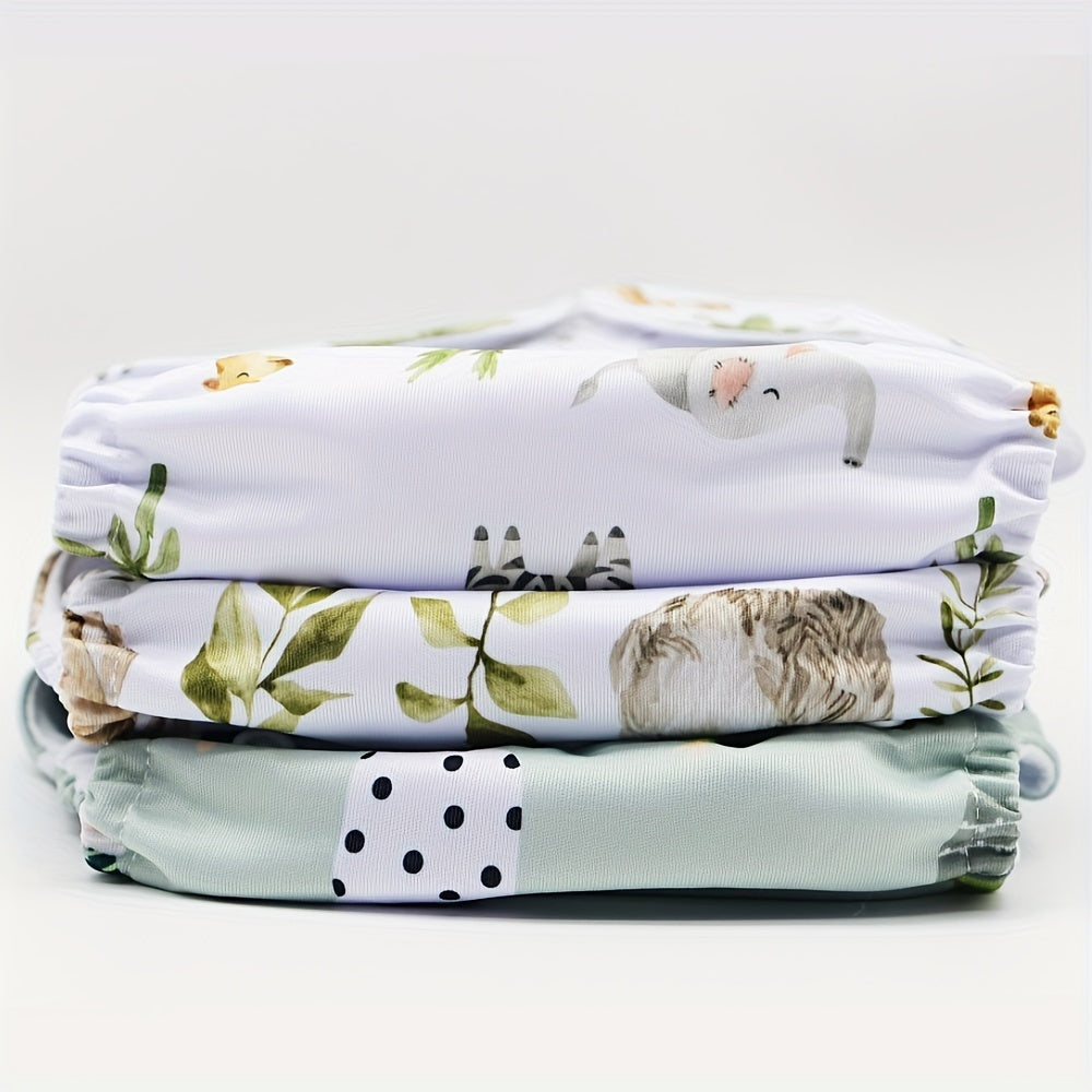 Juego de pañales de tela reutilizables para bebés de 0-3 años con 3 pañales y insertos