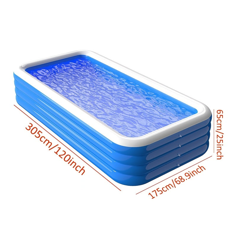 Extra Large PVC Inflatable Swimming Pool for Adults and Families 304.8x436.88x165.1 cm Portable Water Park Summer Fun