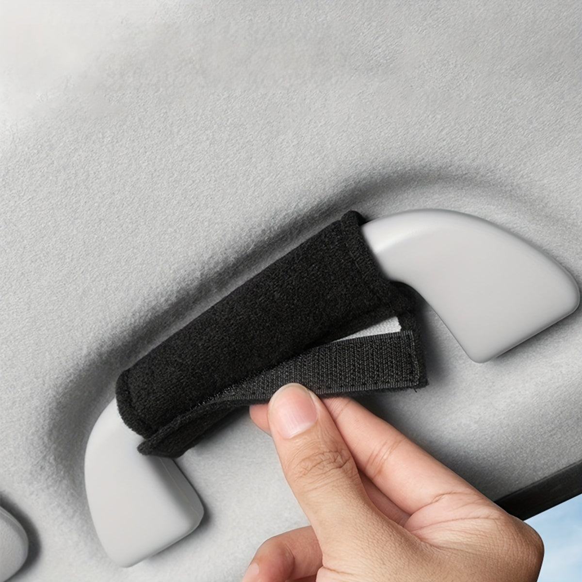 Car Roof Door Handle Protector Armrest Cover for Vehicles Glossy Leather