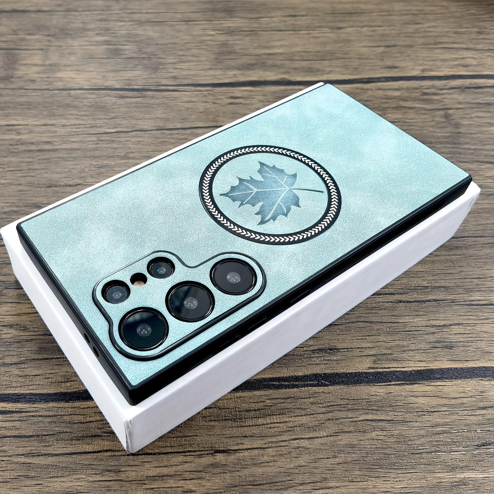 PU Leather Phone Case for Samsung Galaxy Wireless Charging Magnetic Adsorption