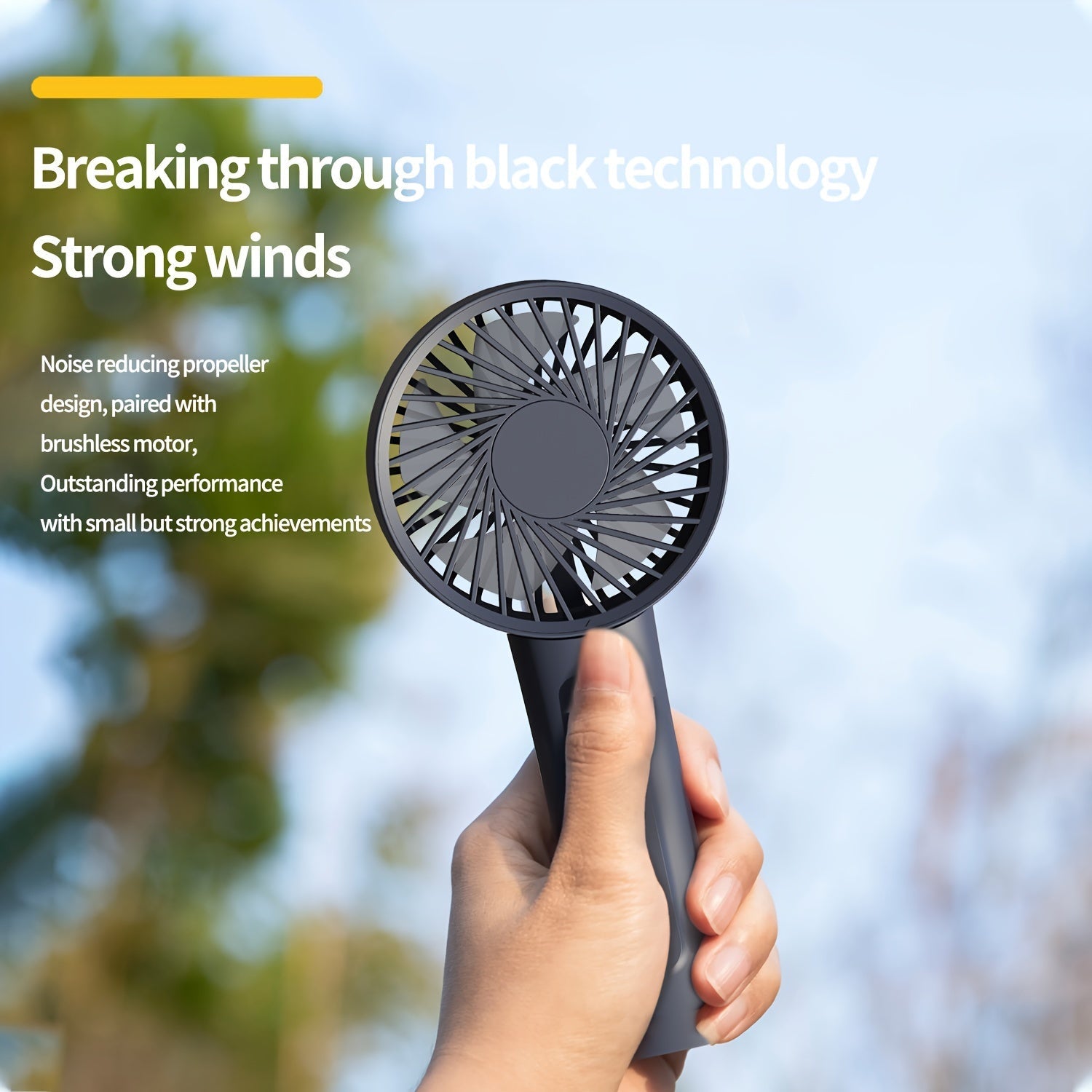 USB Rechargeable Mini Fan with Digital Display, Portable Desk and Outdoor Use