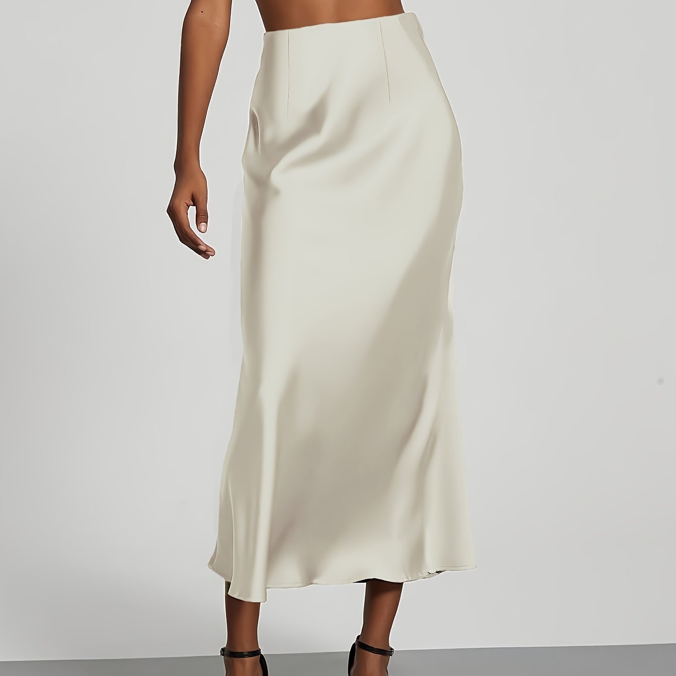 Women's Solid Color Polyester Fish-Tail Skirt All Seasons Elegant Style