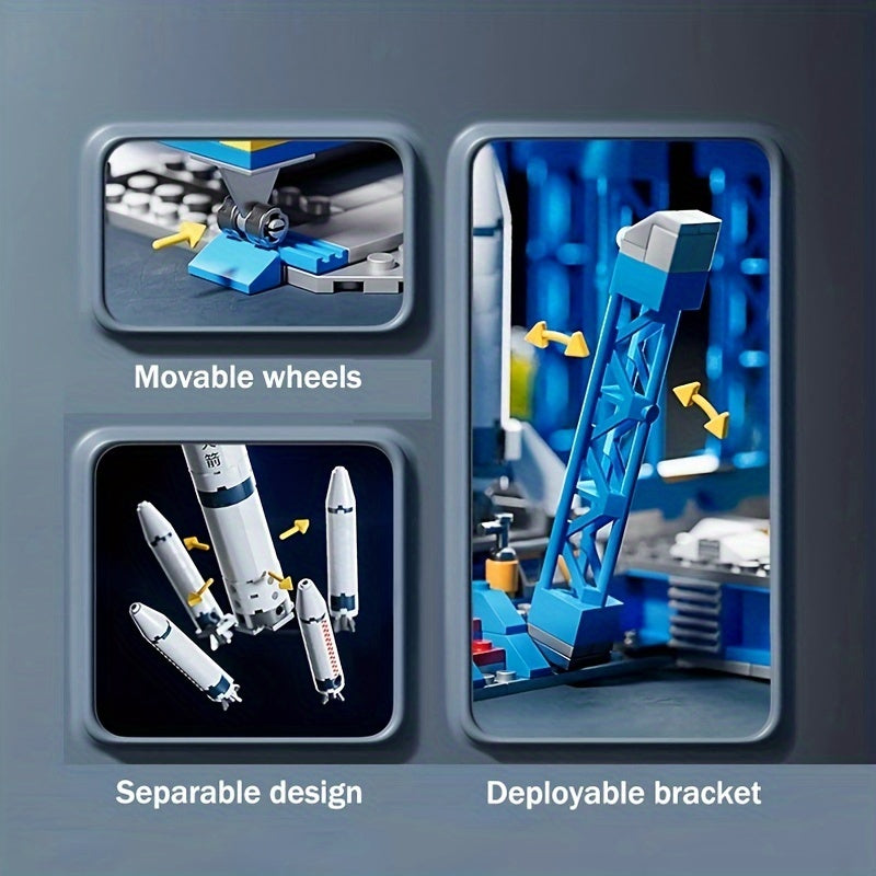 Space Shuttle and Rocket Launch Center Building Block Toy Set for Kids 512 Pieces