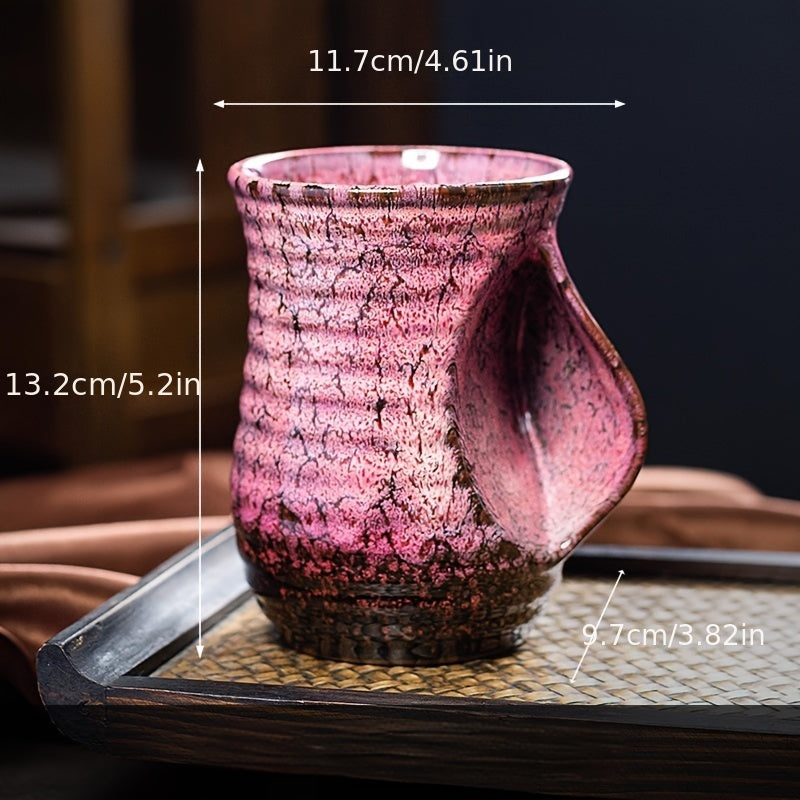 Taza de cerámica de gran capacidad de 560 ml con diseño de horno chino retro para uso en oficina