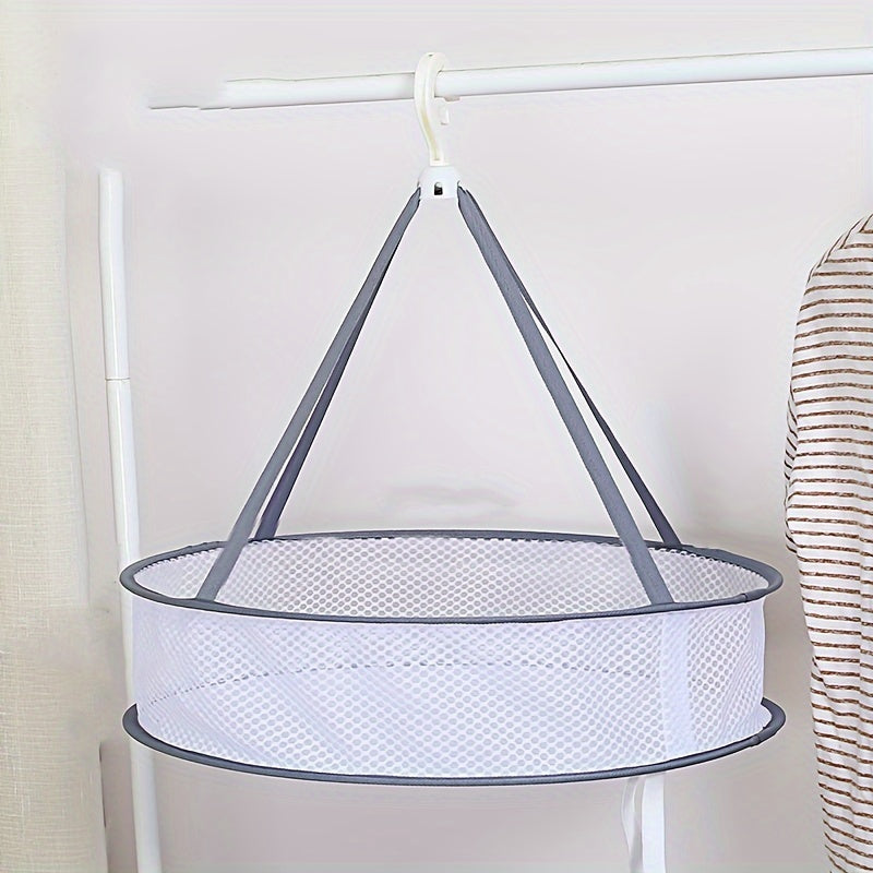 Estante de secado de malla de doble capa plegable para ropa interior, calcetines y suéteres, bandeja portátil para viajes