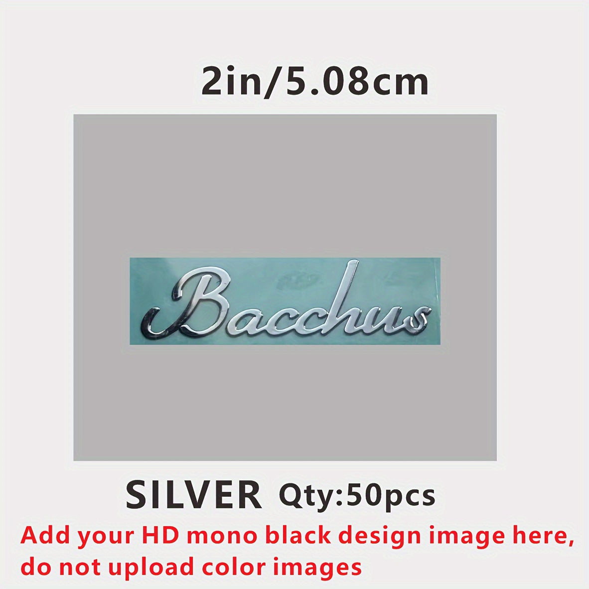 Maxsus elektroplatlangan yorliqlar, stikerlar, logotiplar, 50 ta set, oltin, kumush, 1.6-2 dyuym