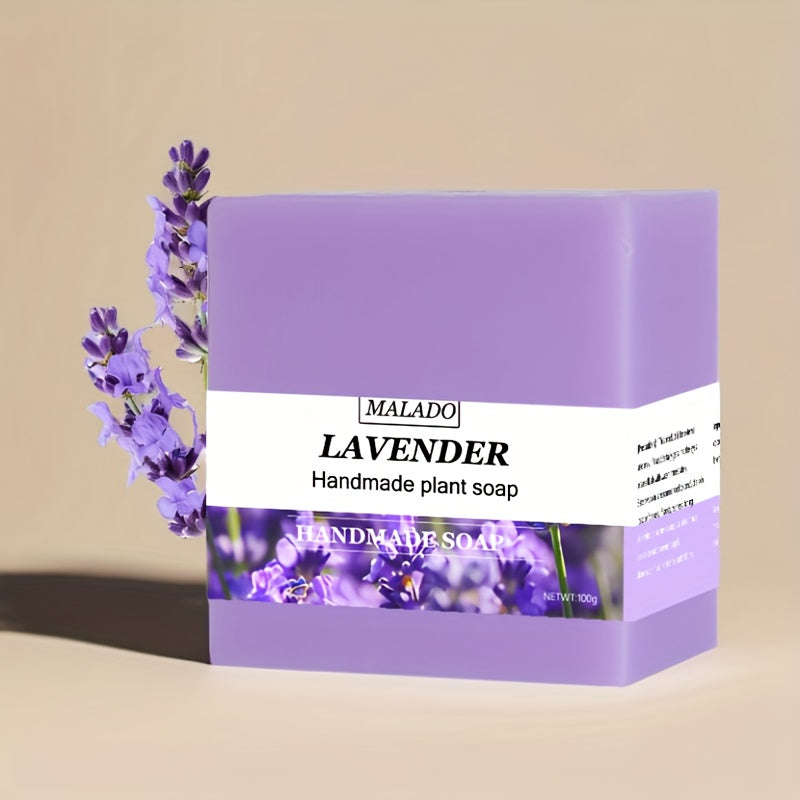 100g Lavanda Efir Moyi Sabuni kattalar uchun, soya qo'shilmasdan qo'l bilan tayyorlangan, lavanda bilan hidlangan, barcha teri turlari uchun mos.