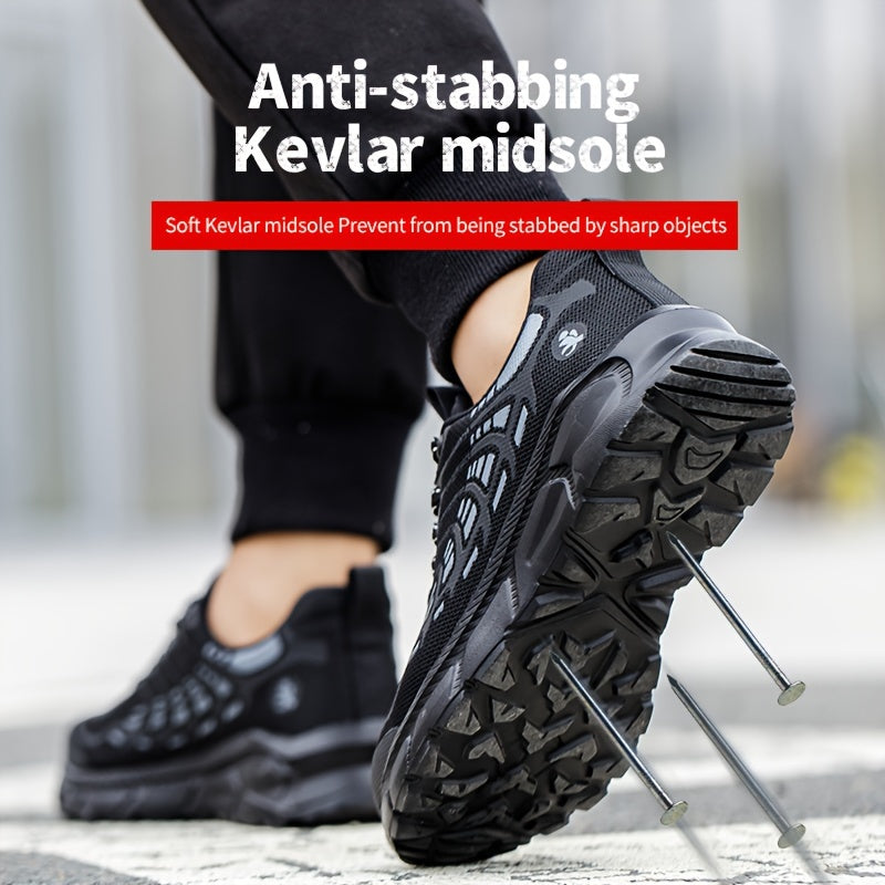 Men's Lightweight Safety Work Shoes Breathable Steel Toe Anti-Puncture Soft Sole All Seasons