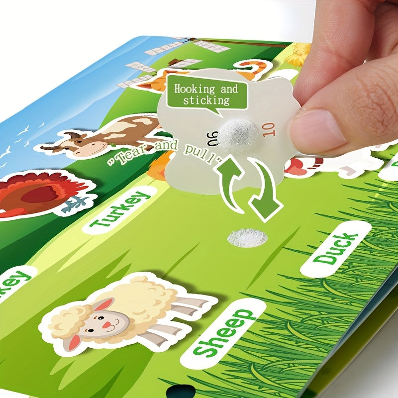 Libro interactivo para niños ocupados para el aprendizaje temprano, lógica cognitiva, habilidades motoras finas, juguete educativo de rasgar y pegar