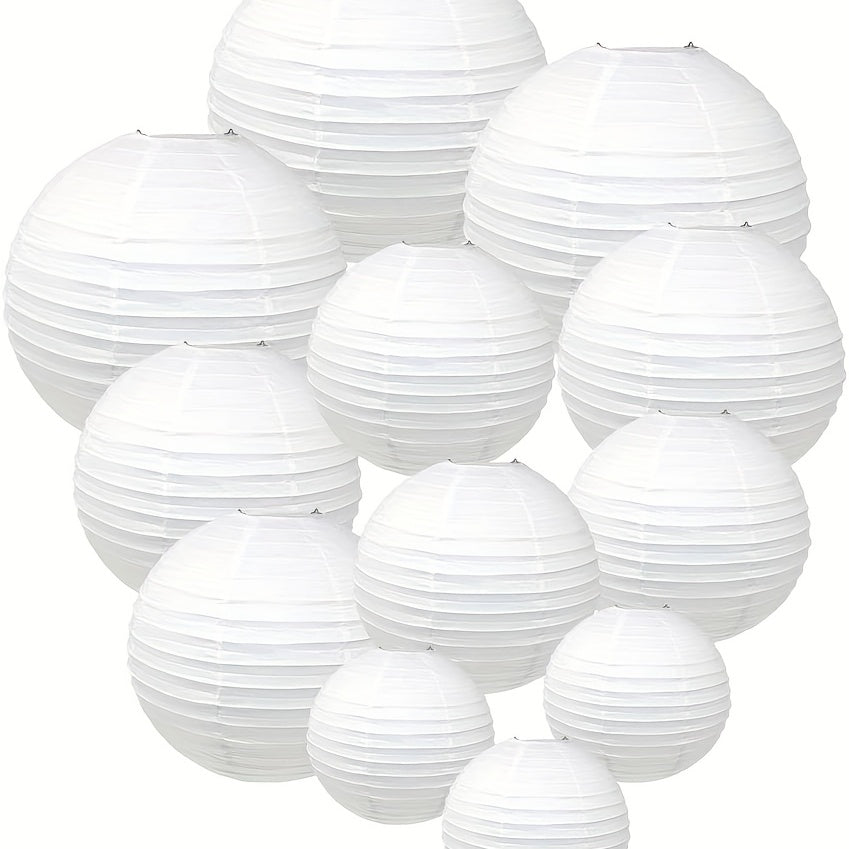 White Paper Lantern Round Hanging Wedding Party Decorations