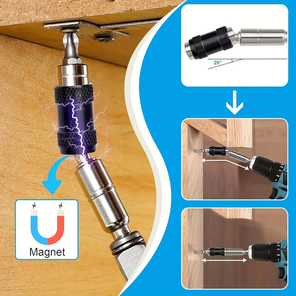 Magnetic Drill Bit Holder 1/4 Inch Hex Quick Change Chrome Vanadium Black