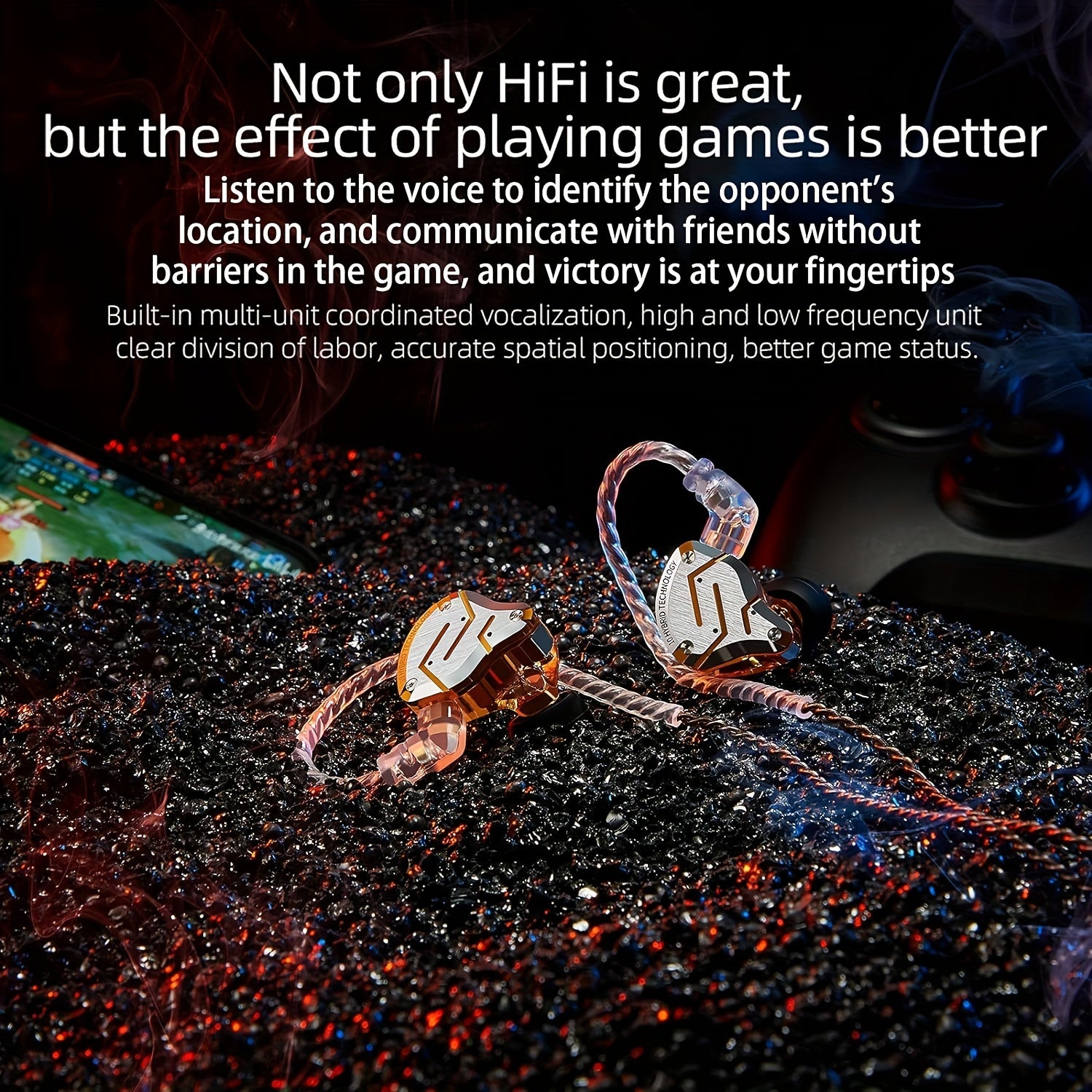 In-Ear Monitoring Headphones with 4BA 1DD Drivers HiFi Bass Detachable 2-Pin Cable