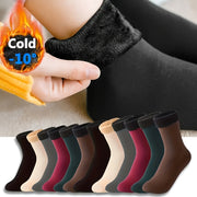 Women's Fuzzy Crew Socks 5 Pairs Soft Polyester Blend Cold Weather Comfortable