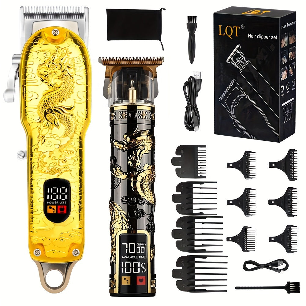 Set de cortapelos inalámbrico para hombres, profesional, potente, silencioso, recargable por USB