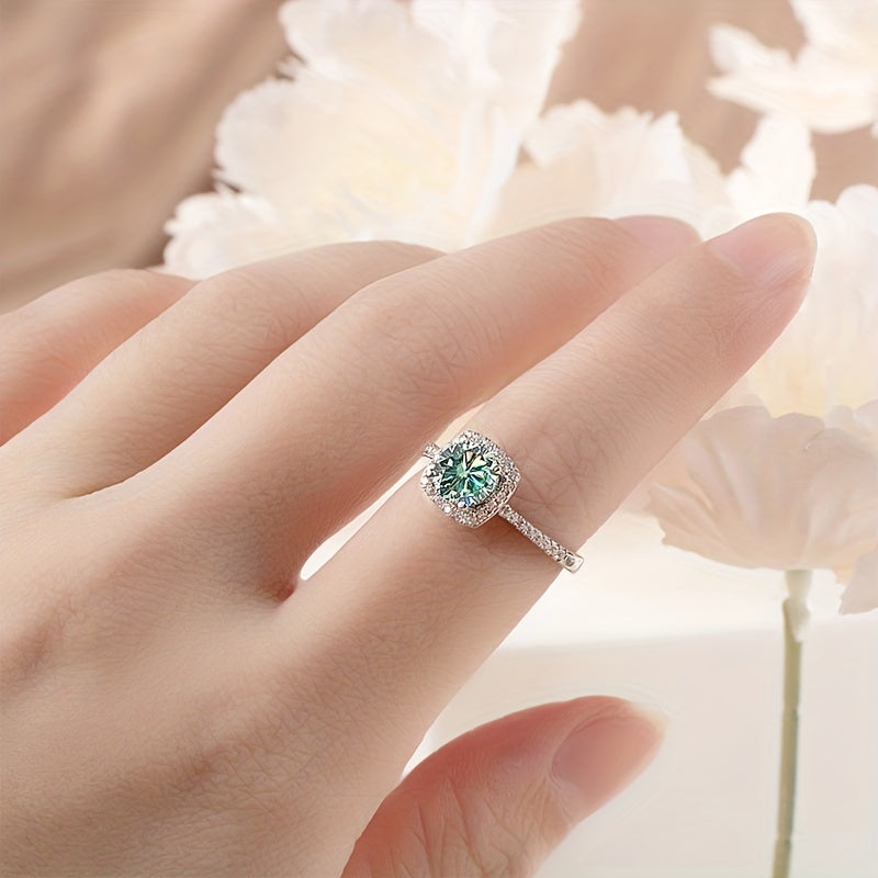 Moissanite Jewelry Set Earrings Necklace Ring 1ct Sterling Silver Gift for Lover