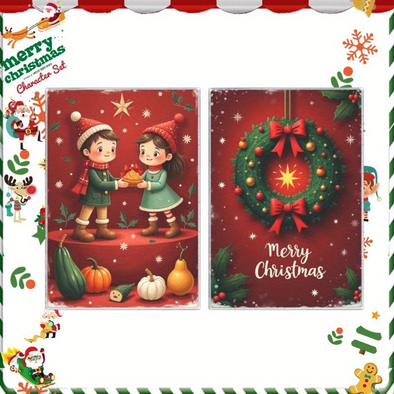 Set of 2 Christmas Kitchen Towels 18x26 Soft Festive Holiday Decor