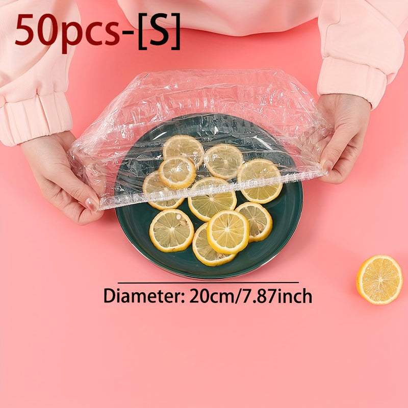 Set of 50 Clear Plastic Food Covers for Trays 25x35cm and 30x40cm