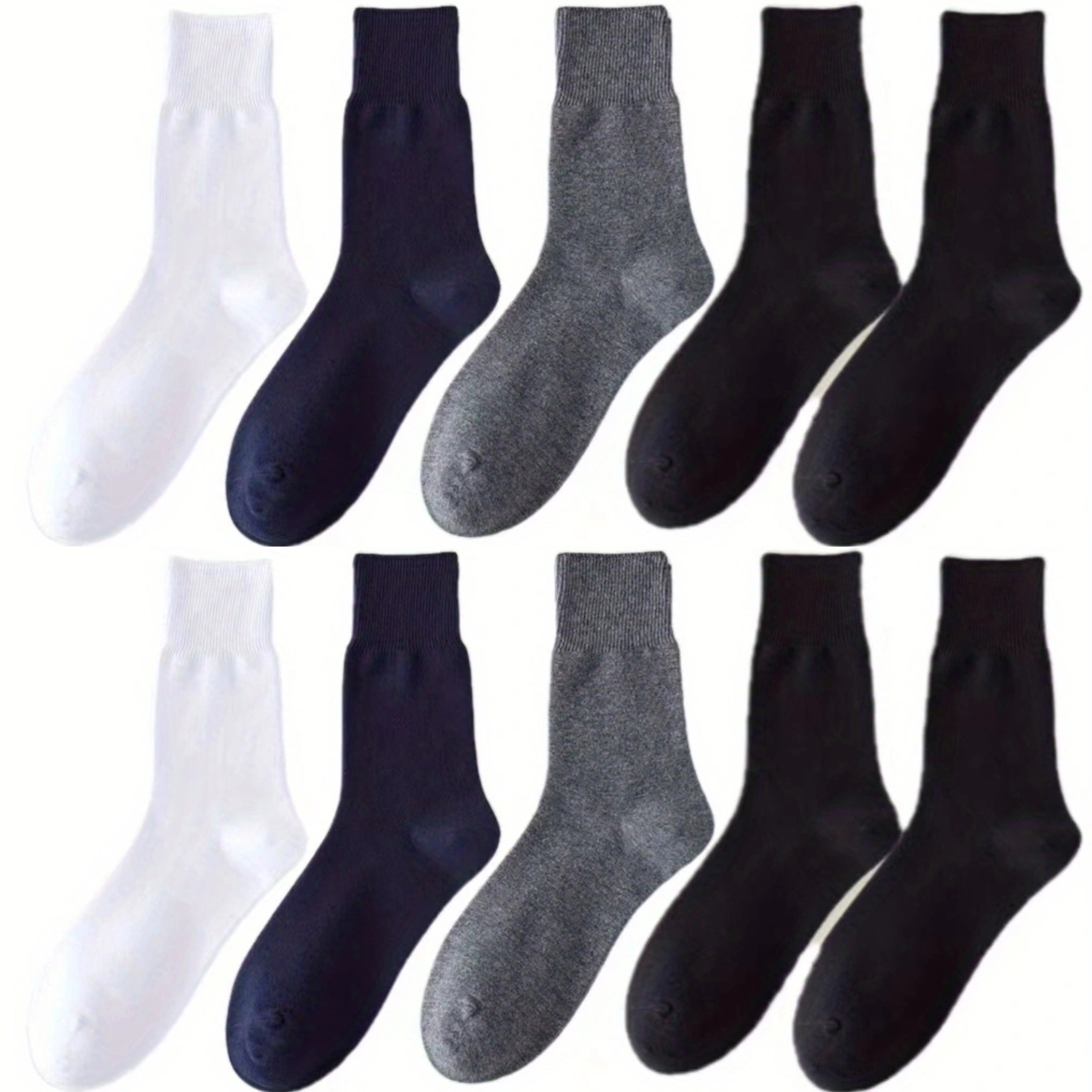 Plus-Size Men's Breathable Knit Socks 5 Pairs Wide Feet Summer Comfortable