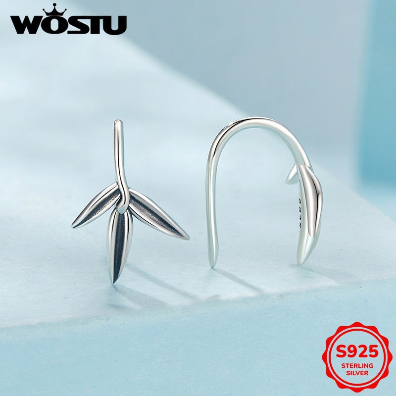 Women’s Bamboo Inspired Drop Earrings Hypoallergenic Sterling Silver Lightweight Casual Jewelry