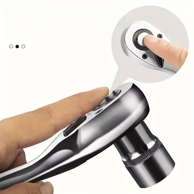 Adjustable Steel 1/2 Inch Drive Ratchet Wrench with Quick-Release and Round Head
