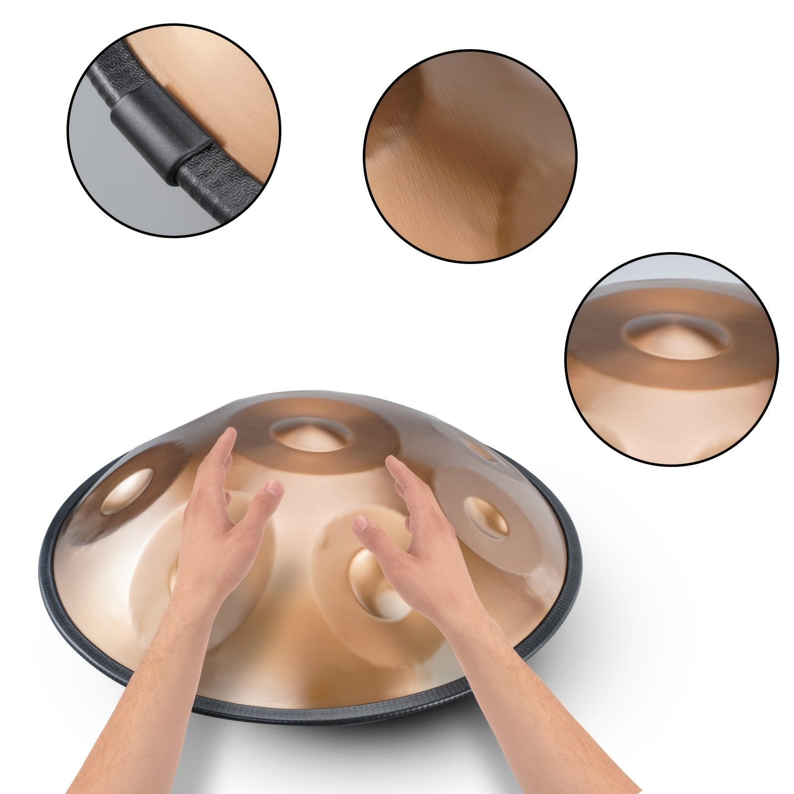 Handpan Drum in D Minor Carbon Steel 22 Inch with Carrying Bag Mallets and Wiping Cloth for Meditation Yoga and Performance