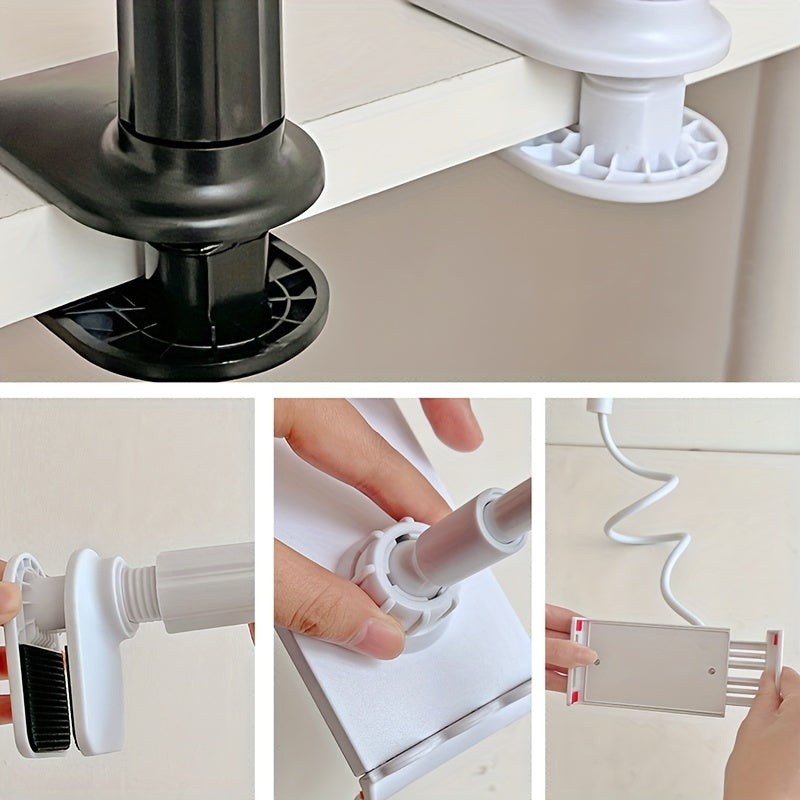 Spiral Base Phone and Tablet Stand 360° Rotation Bedside Holder Carbon Steel