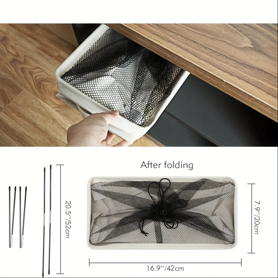 Qo‘l va g‘ildiraklar bilan yig‘iladigan kir yuvish savati 55.88cm, uy-joyni tartibga solish uchun