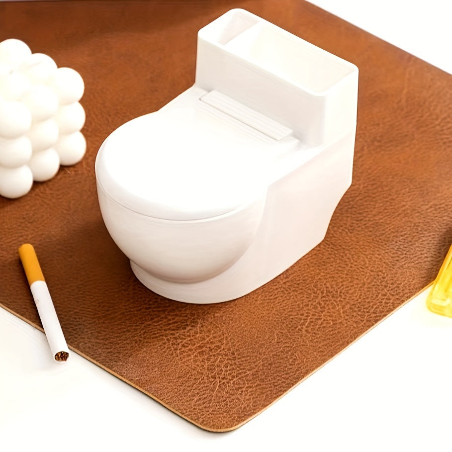 Cenicero de metal y plástico de doble uso con tapa para salón o baño, a prueba de polvo y elegante