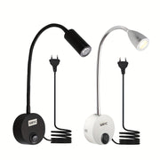 Wall-Mounted LED Reading Light with Flexible Goose Neck and Switch for Bedroom Office Studio