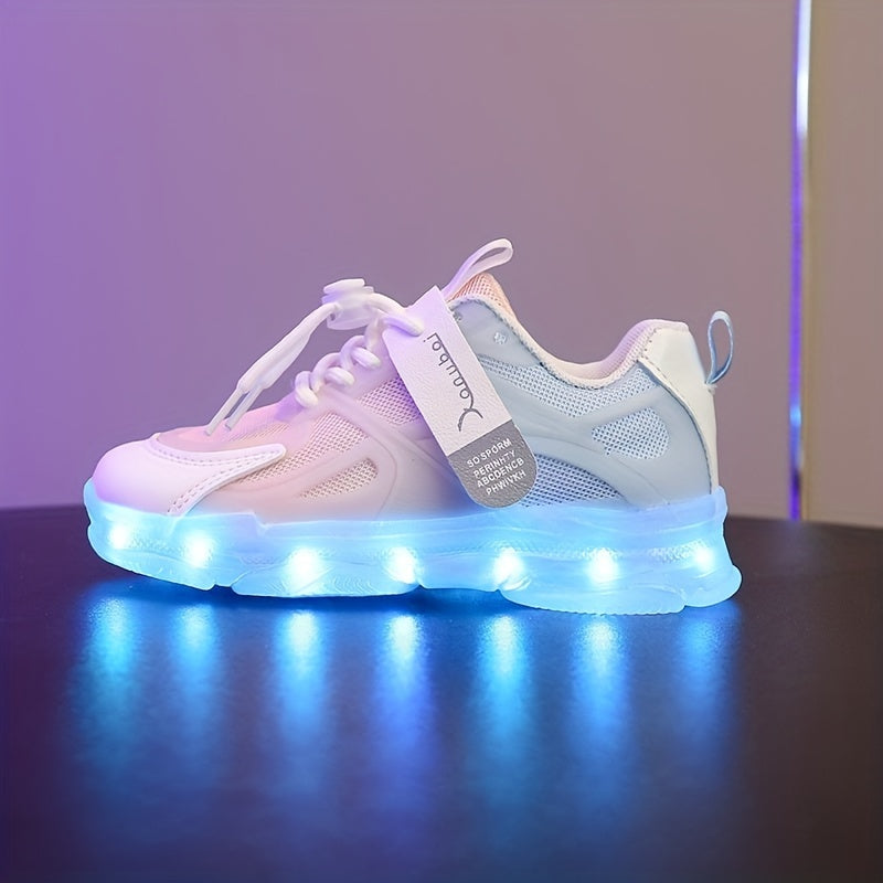 Guanlan USB orqali zaryadlanadigan LED krossovkalar, bolalar uchun rang o'zgartiruvchi pufak taglik bilan. Tunda ko'rinish va uslub uchun ideal.