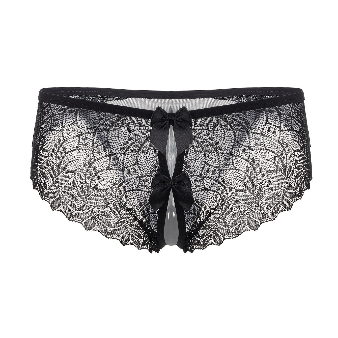Women's Black Lace Crotchless Panties Lingerie Sexy Erotic Underwear