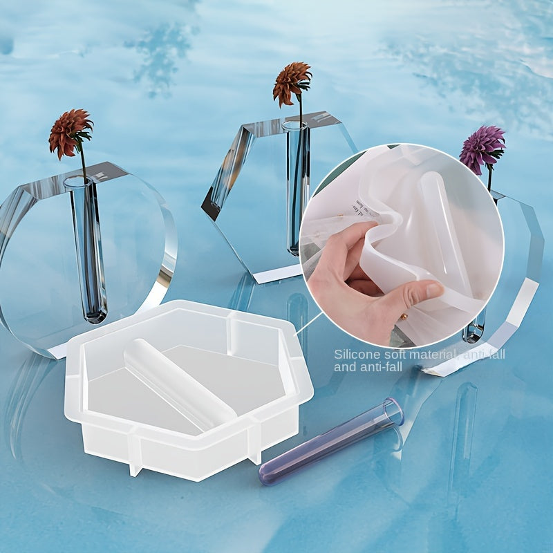 Silicone Resin Molds for Flower Vases Heart Hexagon Shapes Hydroponic Plant Propagation Home Decor