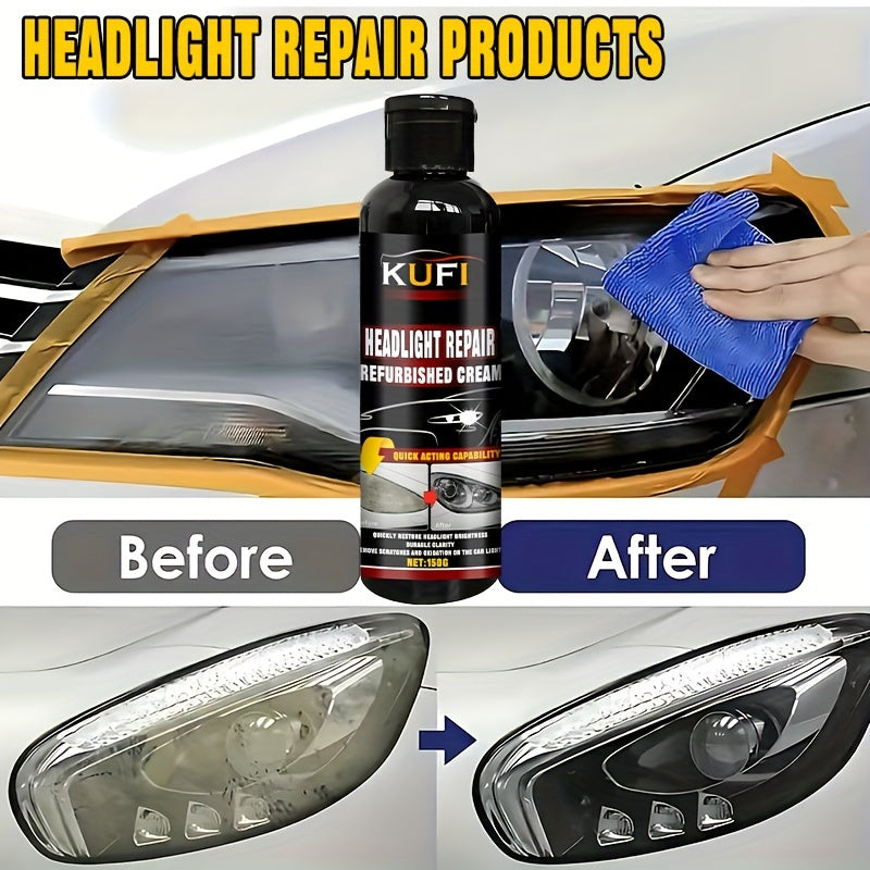Crema restauradora de faros 150g, removedor de oxidación, pulido, lentes transparentes