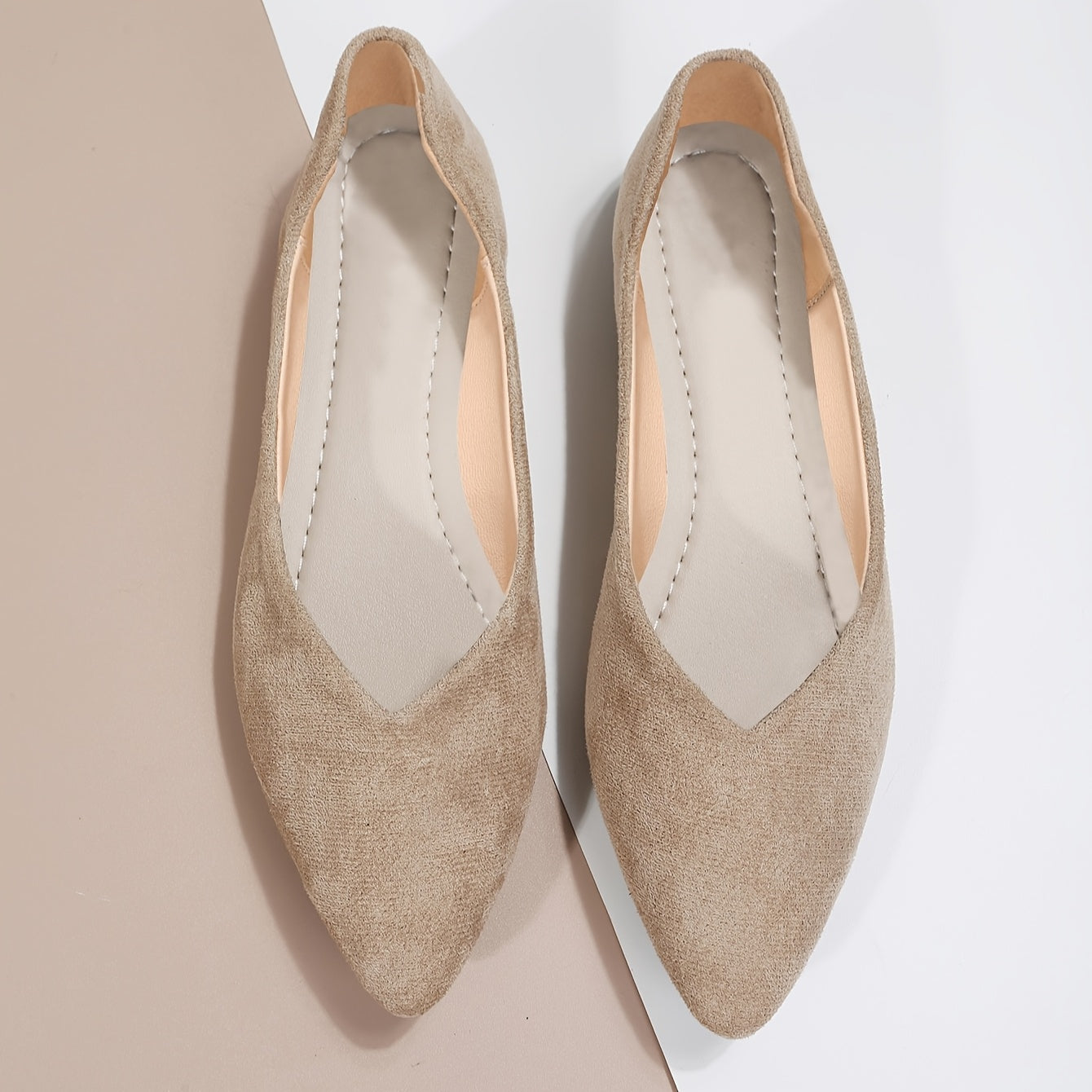 Zapatos planos negros de punta para mujer para uso diario de tallas grandes, ligeros y cómodos