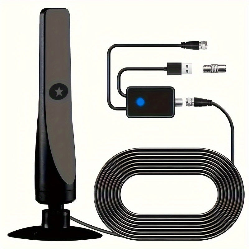 Indoor DTV Antenna with Amplifier 360 Mile Range 4K Ultra HD USB Powered