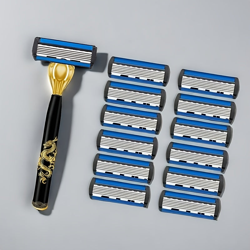 Manual Shaving Razor Set Stainless Steel 12-Layer Cartridges 6-Layer Blades