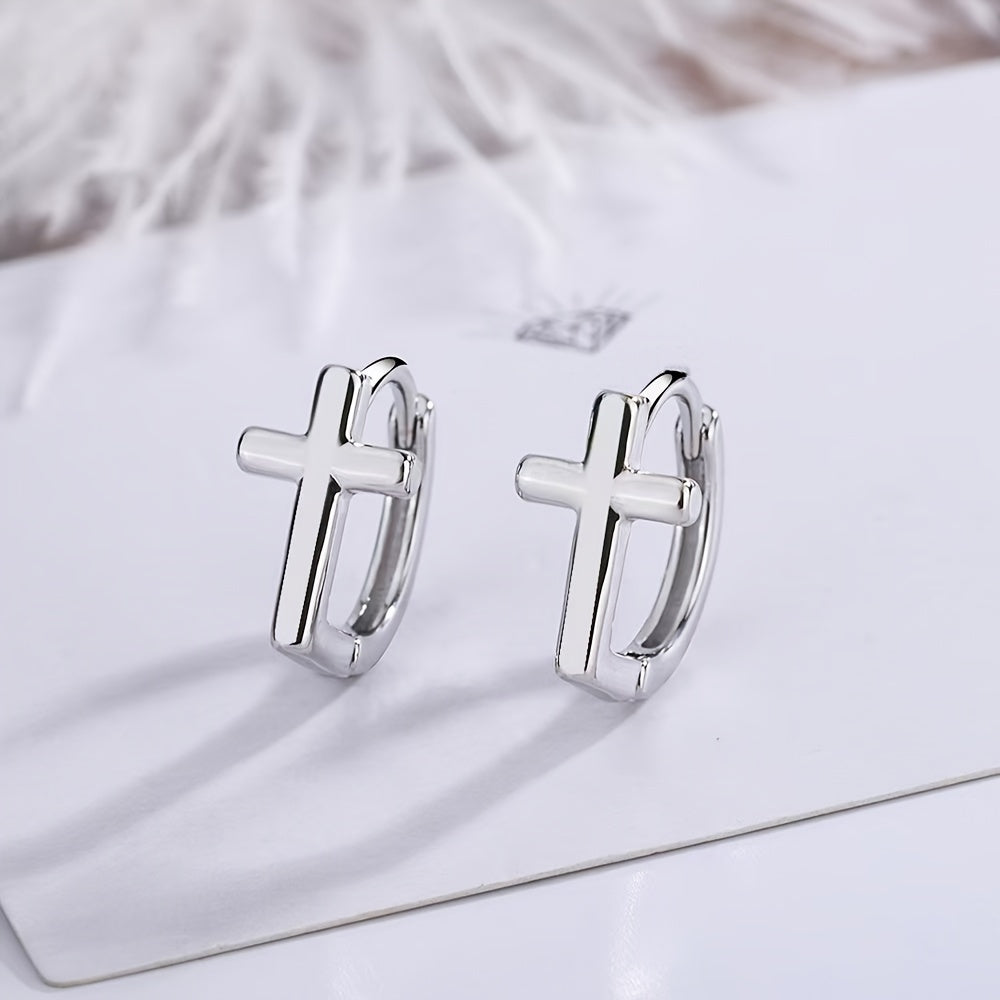 Women’s Copper Cross Earrings Feather-Free Stylish Daily Wear Gift