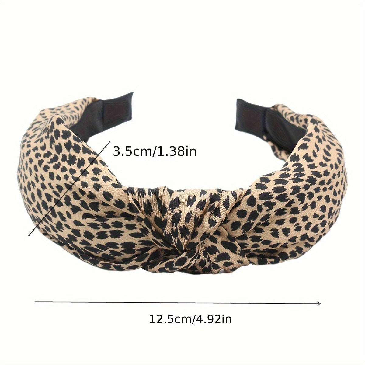 Set of 4 Women's Leopard Print Wide Brim Headbands Knotted Stylish Hair Accessories