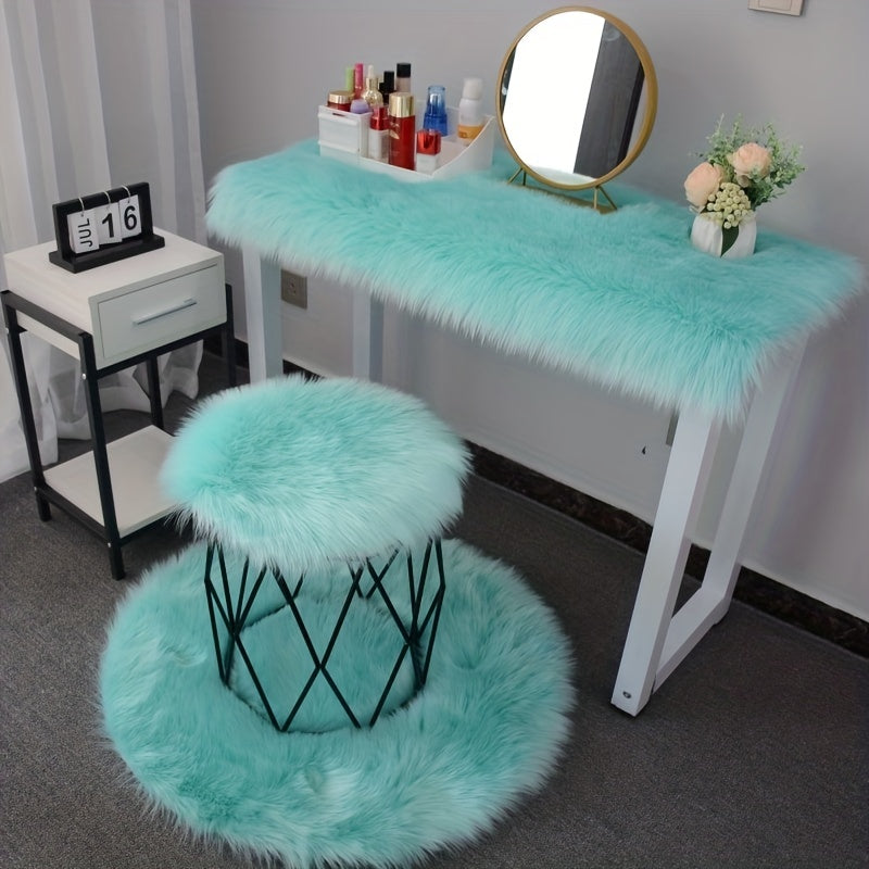 Alfombra de imitación de piel de oveja rosa suave y esponjosa para sala de estar, dormitorio y guardería