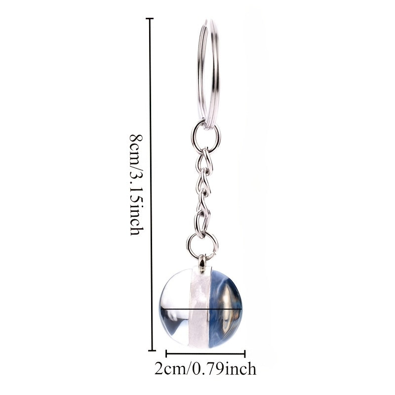 Starry Sky Glass Ball Car Keychain Zodiac Sign Auto Accessory Gift