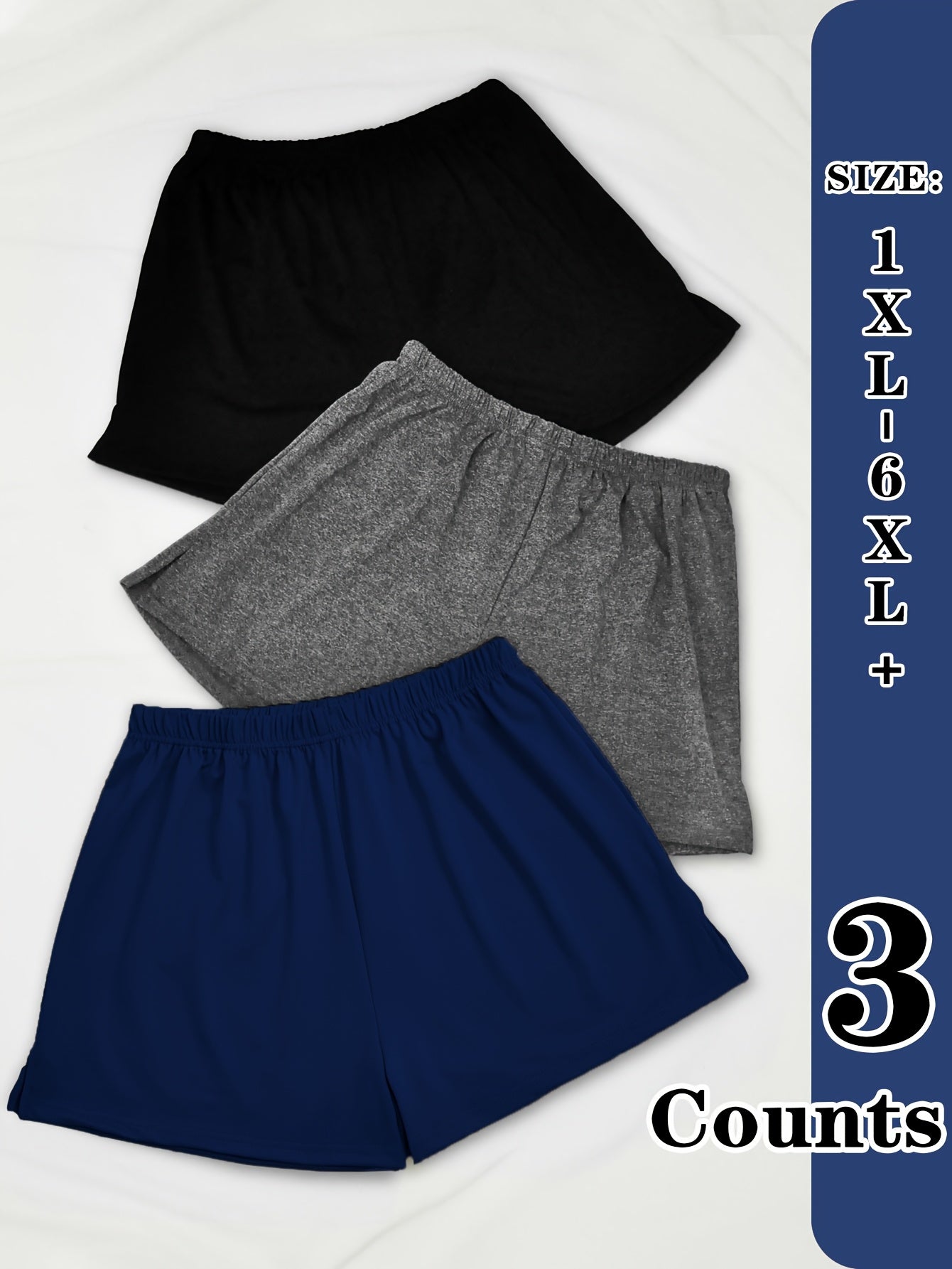 Women's Plus Size Pajama Bottoms Set Elastic Waist Casual Lounge Shorts 3 Pack