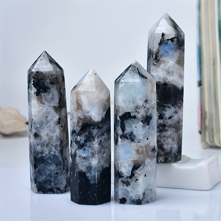 Moonstone Tower Rock Crystal Loose Stone for Home Decor and Gifts