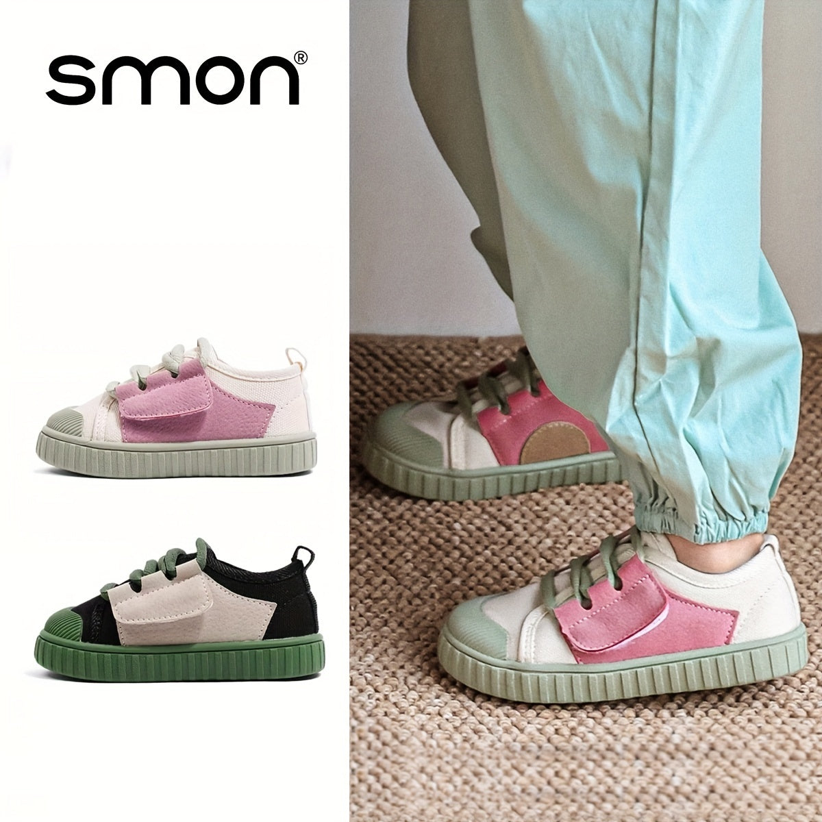 Kids Canvas Shoes Boys Girls Breathable Non-Slip Low Top Rubber Sole