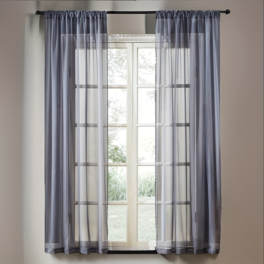 Contemporary Sheer Window Curtain for Bedroom, Gauze Panel, Cordless, Machine Washable