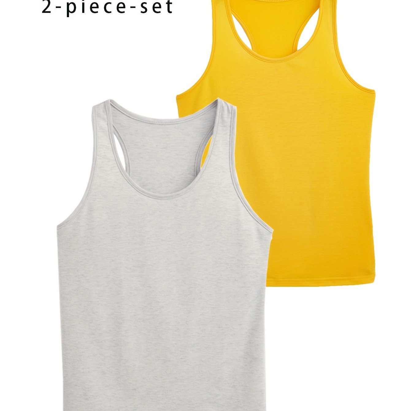 Women's Plus Size Casual Off-Shoulder Vest Set 2pcs Black White